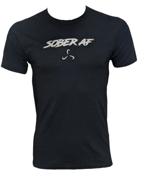 Men's Sober AF T-Shirt - Silver Print 