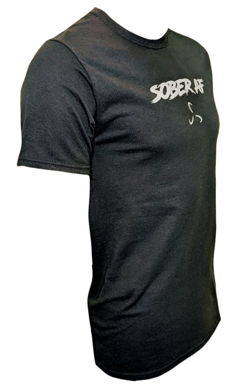 Men's Sober AF T-Shirt - Silver Print 
