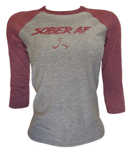 Women's Sober AF Baseball Tee - 4 Color Options 