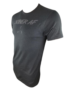 Matte Black Men's T-shirt - Sober AF VALOR FITNESS CLOTHING