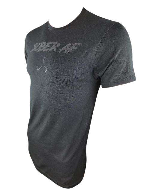 Matte Black Men's T-shirt - Sober AF VALOR FITNESS CLOTHING