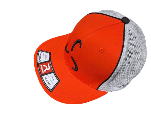FlexFit Orange/White Front Logo - Valor Fitness Clothing 